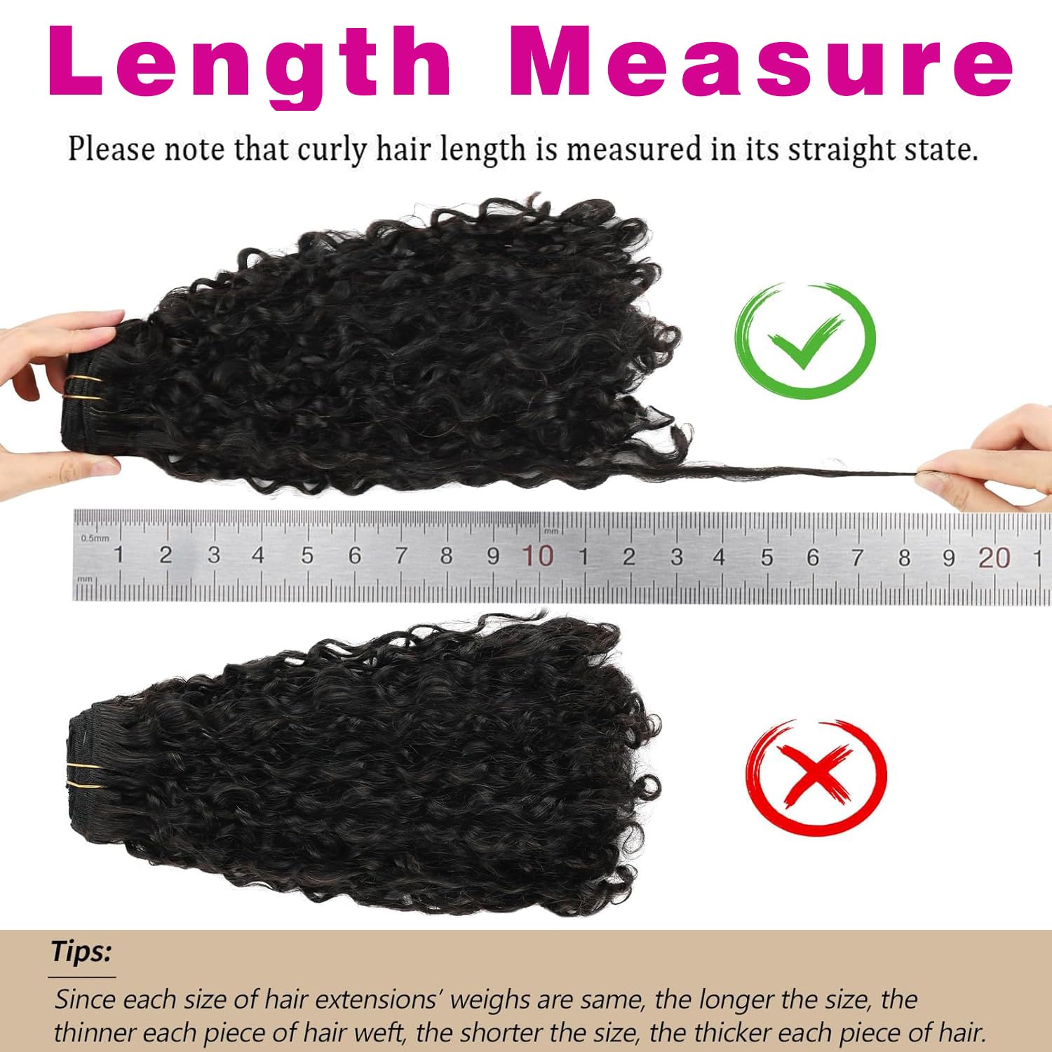 ABH AMAZINGBEAUTY HAIR Curly Clip in Hair Extensions Black Women Spiral Curl Human Hair Clip in Extensions Double Weft Curly Hair Extensions Natural Black Virgin Hair 7Pcs 120G 22 Inch - Image 5