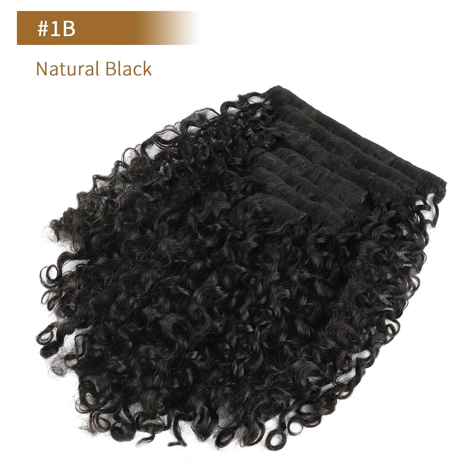 ABH AMAZINGBEAUTY HAIR Curly Clip in Hair Extensions Black Women Spiral Curl Human Hair Clip in Extensions Double Weft Curly Hair Extensions Natural Black Virgin Hair 7Pcs 120G 22 Inch - Image 4