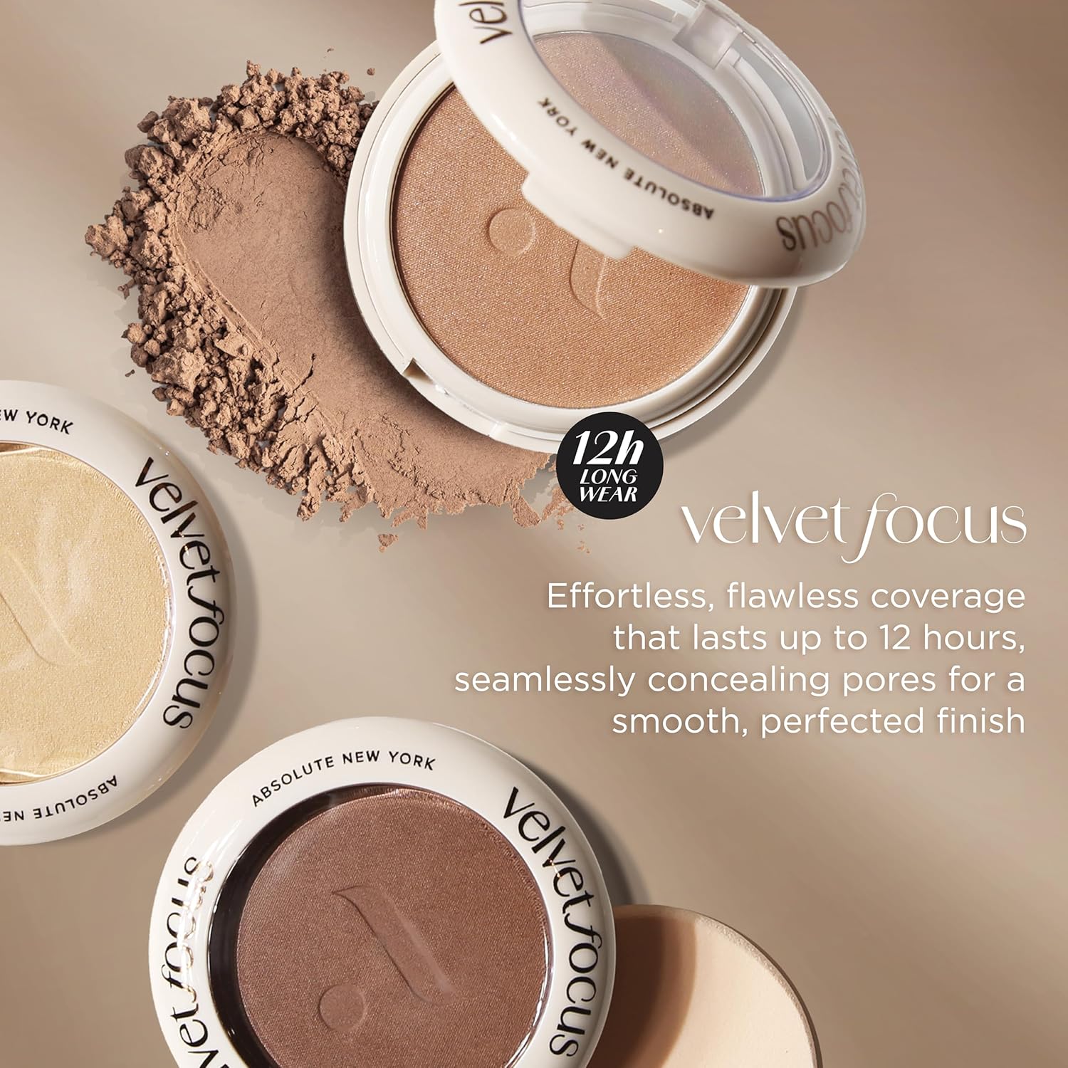 Absolute New York Velvet MFVF02 Light Medium Neutral Focus Powder Foundation | Talc-Free, 12H Long-Lasting, Lightweight - Image 4