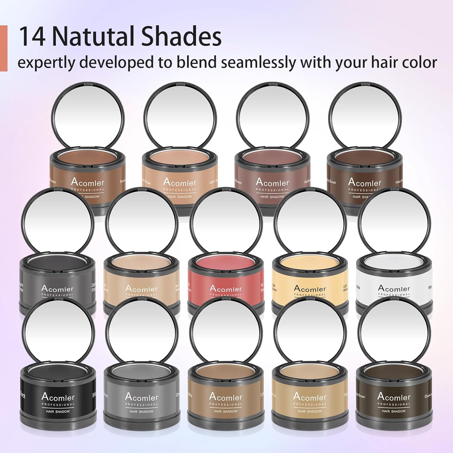 Acomler Black Root Cover Up Powder for Thinning Hair, Hairline Shadow, Eyebrows, Beard, Bald Spots - Image 7