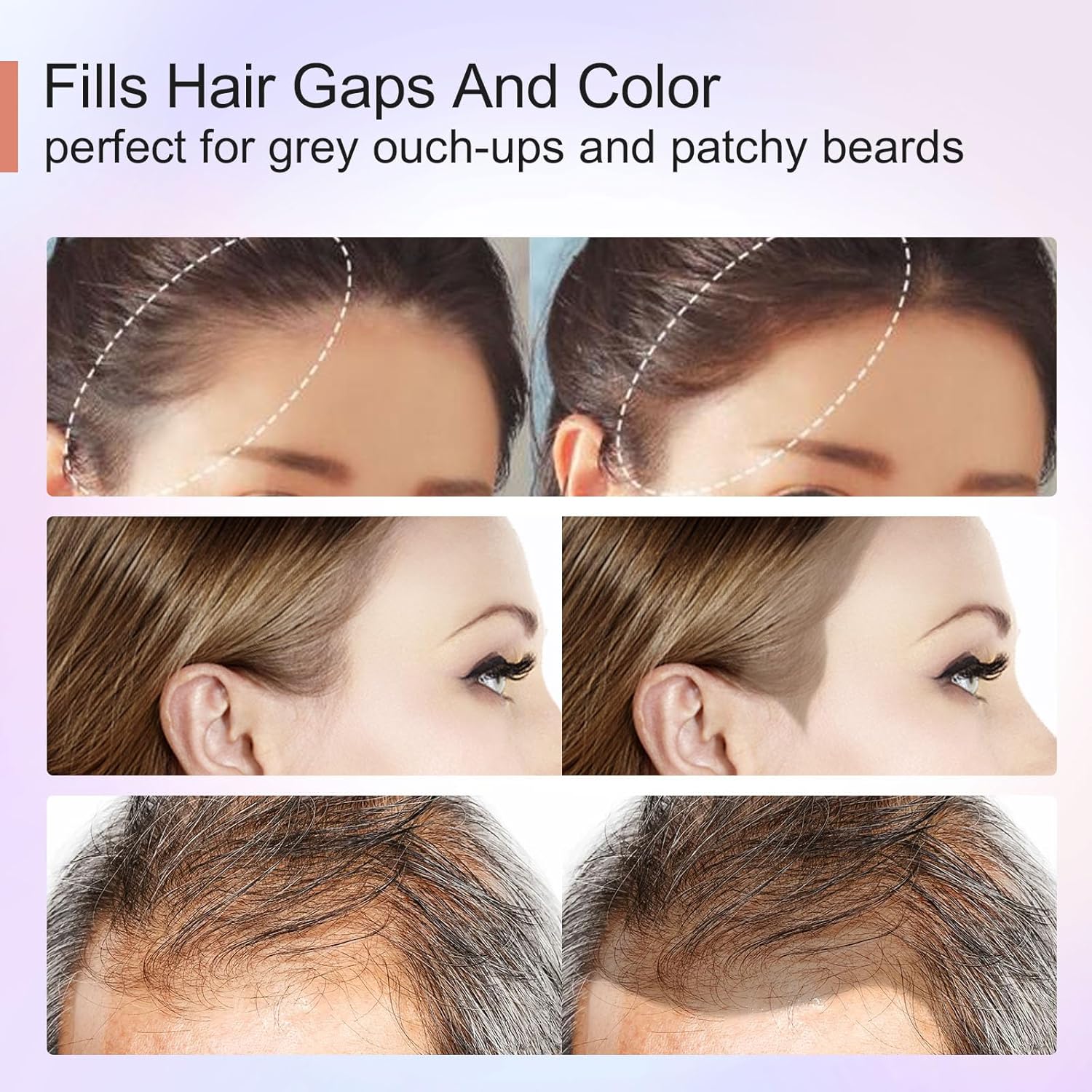 Acomler Black Root Cover Up Powder for Thinning Hair, Hairline Shadow, Eyebrows, Beard, Bald Spots - Image 5