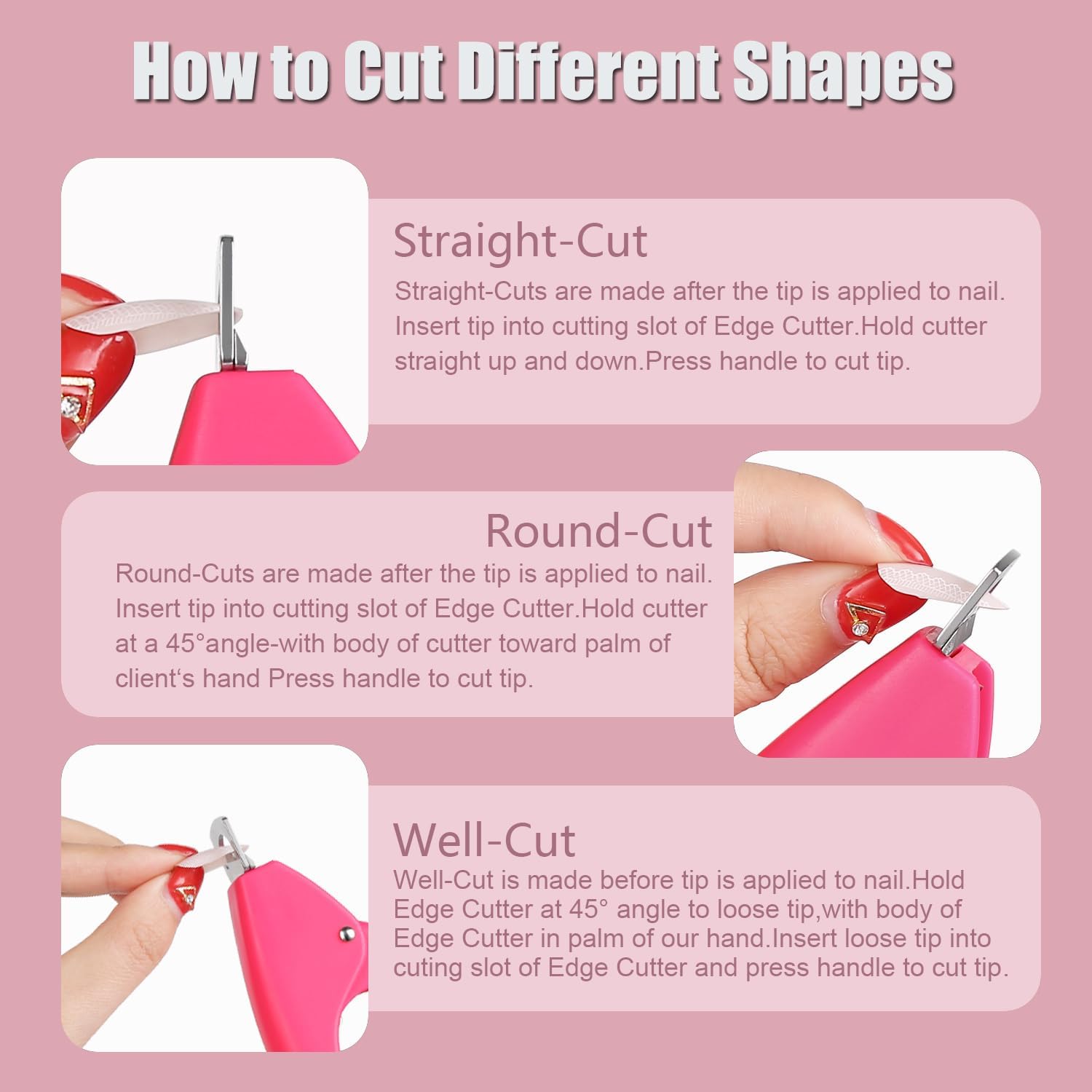 Acrylic Nail Clippers with Magnets Sizers for Acrylic Nails Fake Nail Cutter Trimmer for Artificial Fake False Tips Manicure Sharp Blade Clip Tool with Cuticle Pusher for Salon Beauty - Image 2