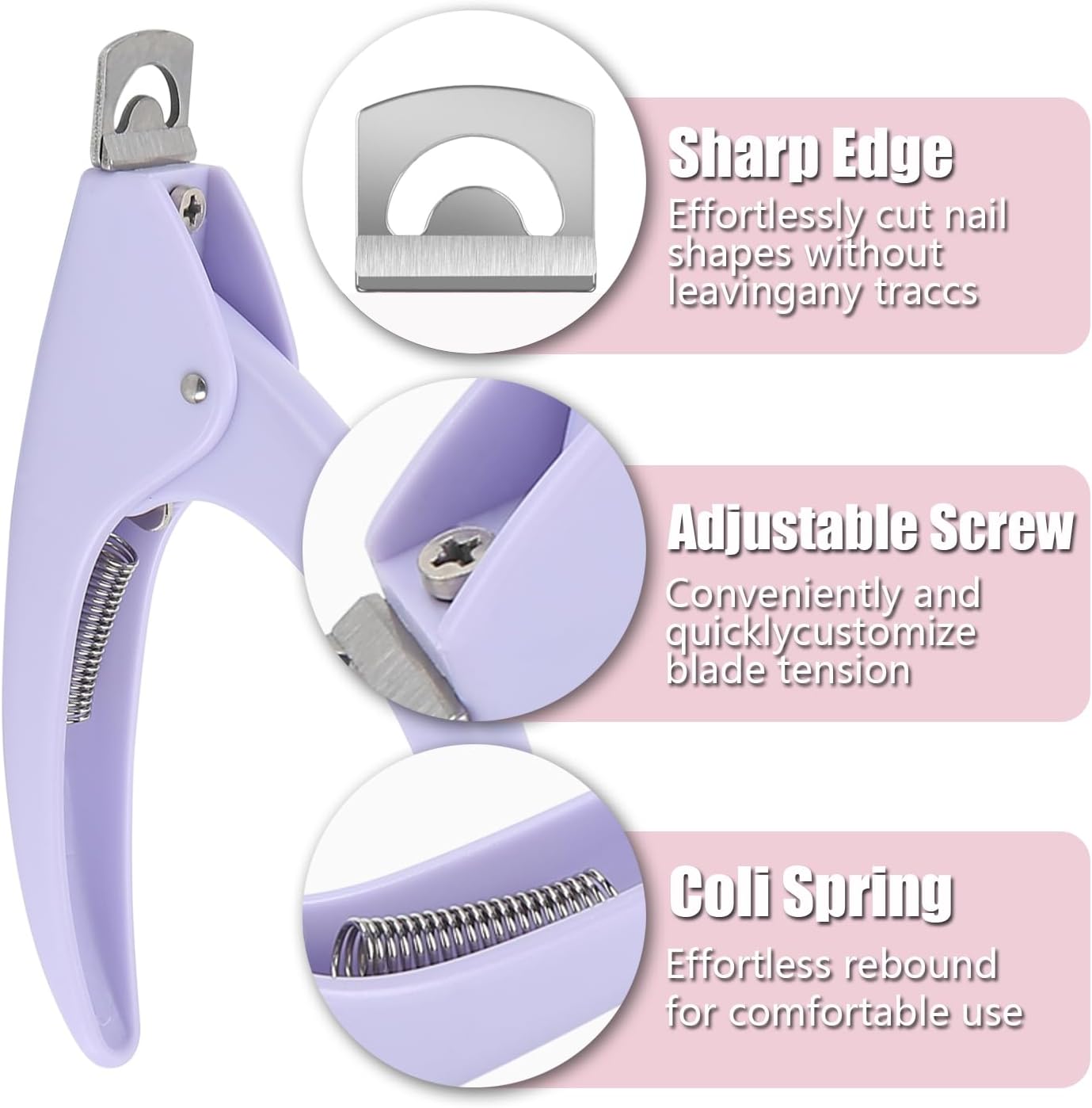 Acrylic Nail Clippers with Magnets Sizers for Acrylic Nails Fake Nail Cutter Trimmer for Artificial Fake False Tips Manicure Sharp Blade Clip Tool with Cuticle Pusher for Salon Beauty - Image 6