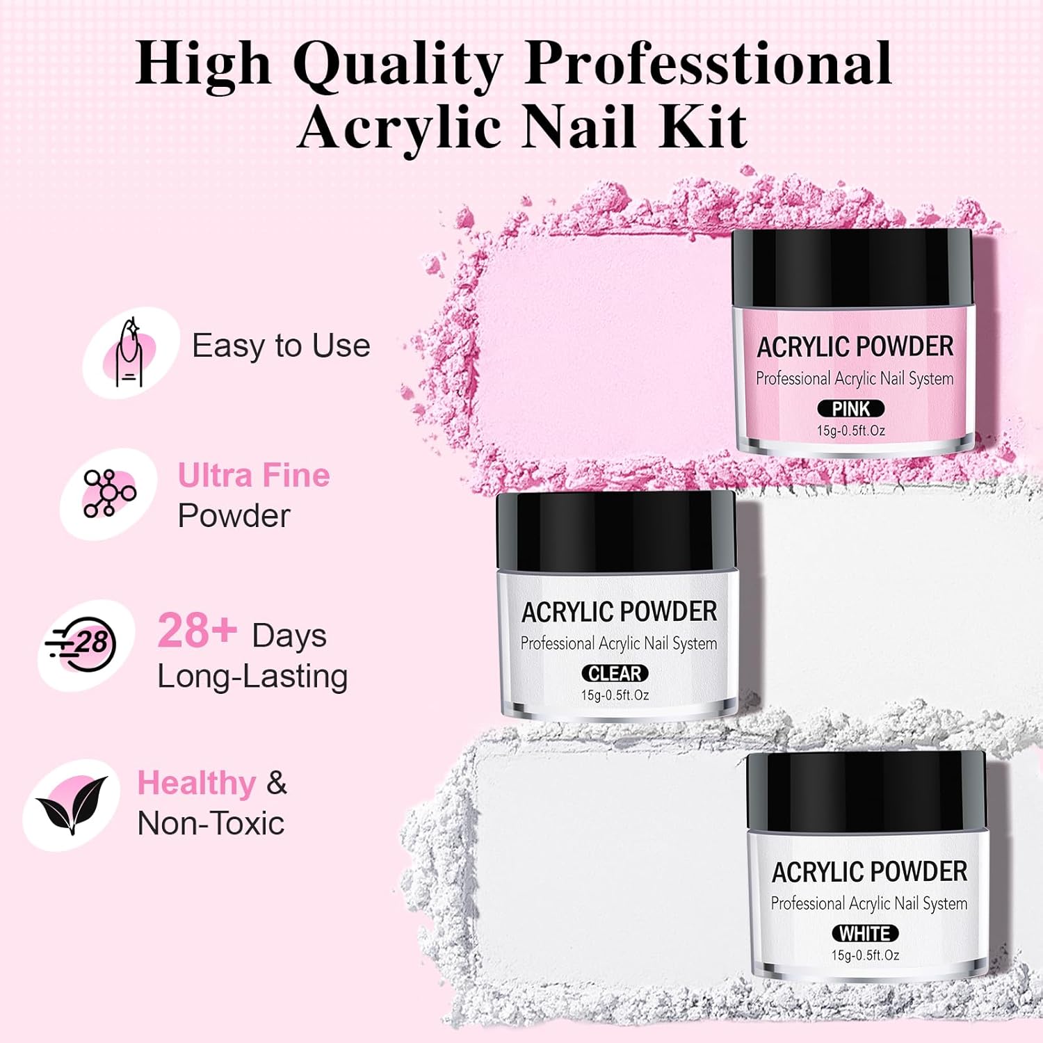 Acrylic Nail Kit for Beginners with Everything, 51 Colors Acrylic Powder Nail Kit Acrylic Set, 78 in One Nail Set Acrylic Nail Art Starter Kit with False Nail Tips Nail Art Tools - Image 2