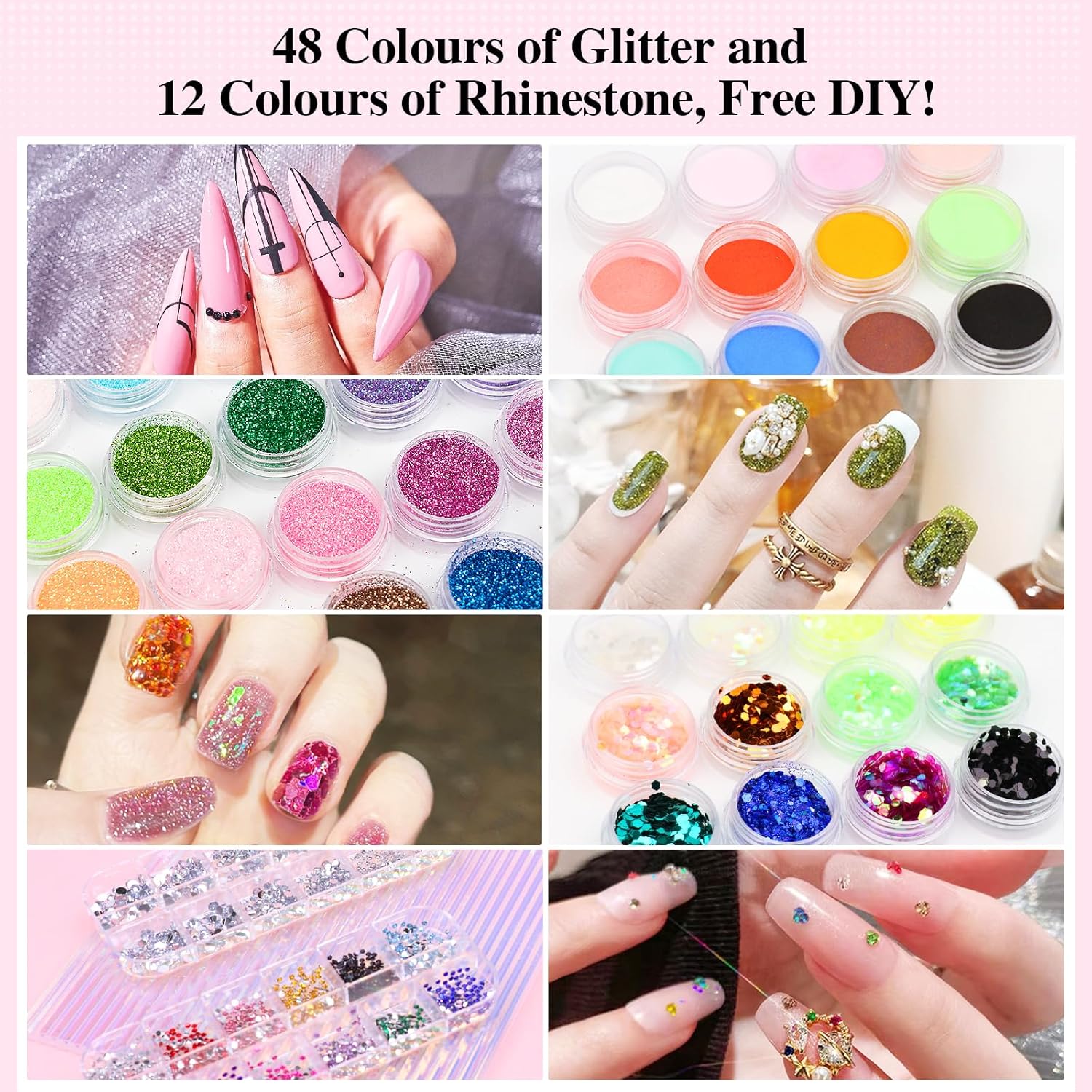 Acrylic Nail Kit for Beginners with Everything, 51 Colors Acrylic Powder Nail Kit Acrylic Set, 78 in One Nail Set Acrylic Nail Art Starter Kit with False Nail Tips Nail Art Tools - Image 4
