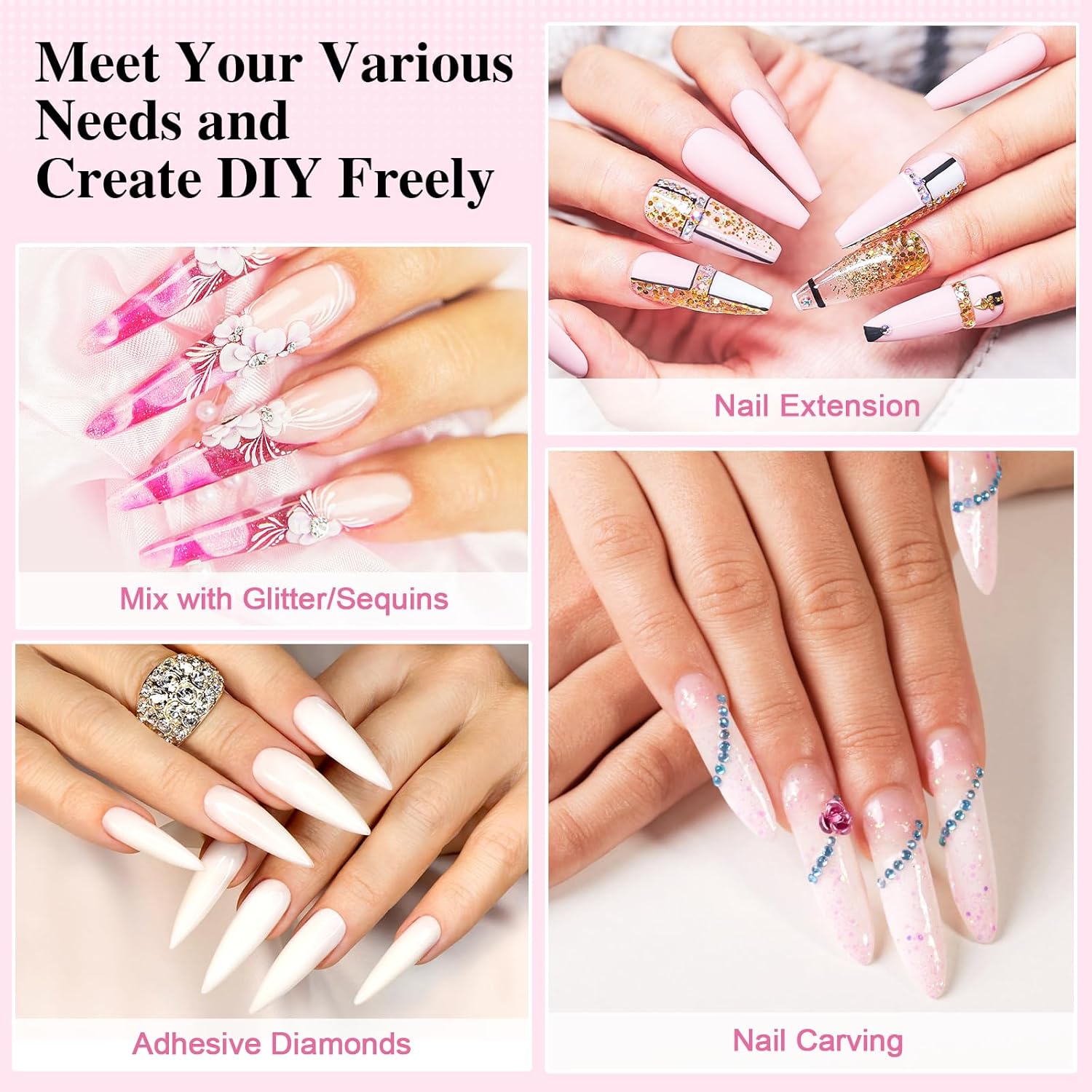 Acrylic Nail Kit for Beginners with Everything, 51 Colors Acrylic Powder Nail Kit Acrylic Set, 78 in One Nail Set Acrylic Nail Art Starter Kit with False Nail Tips Nail Art Tools - Image 3