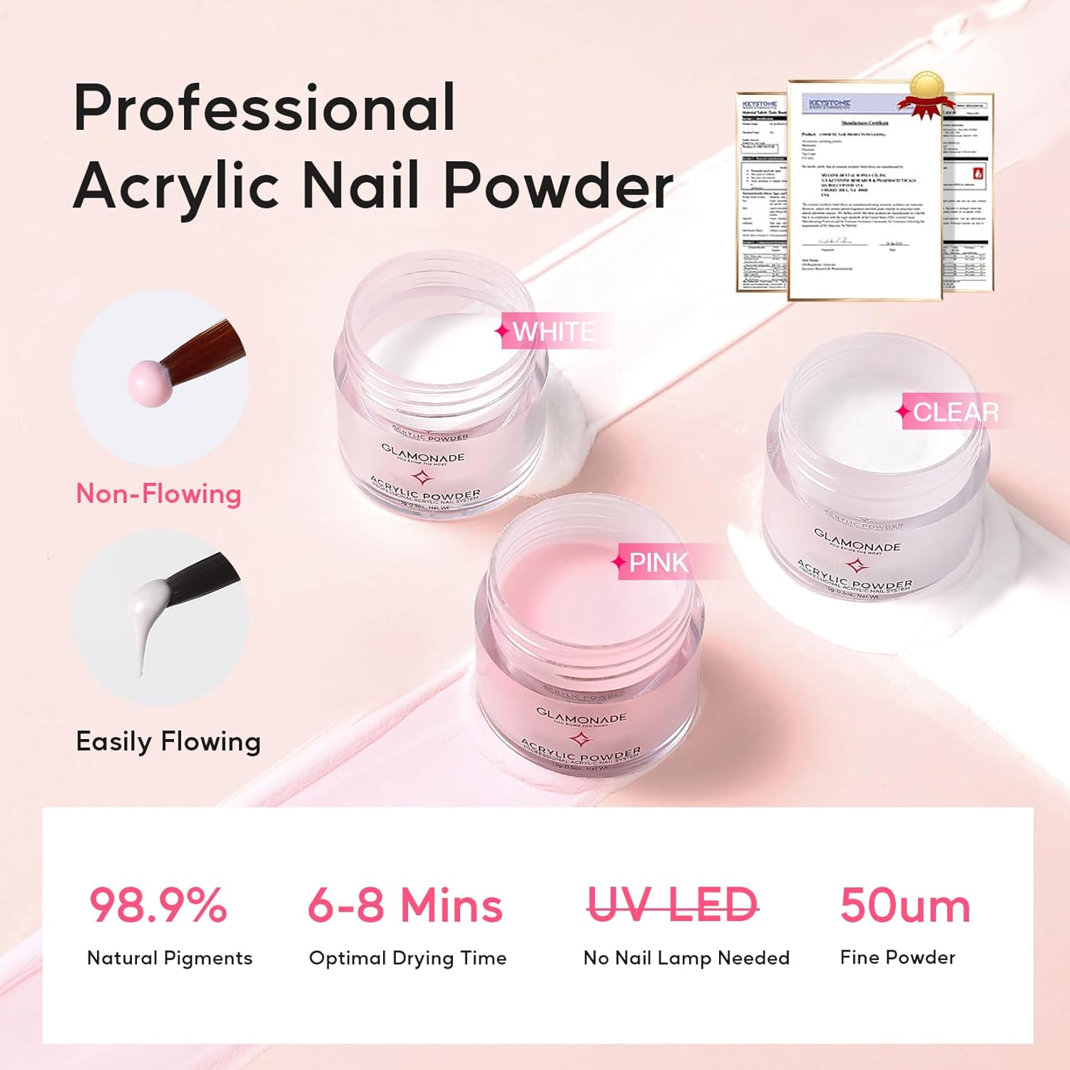 Acrylic Nail Kit with Everything: Professional Nail Kit Set for Beginners 48W Nail Lamp Complete Nail Supplies Salon - Image 4