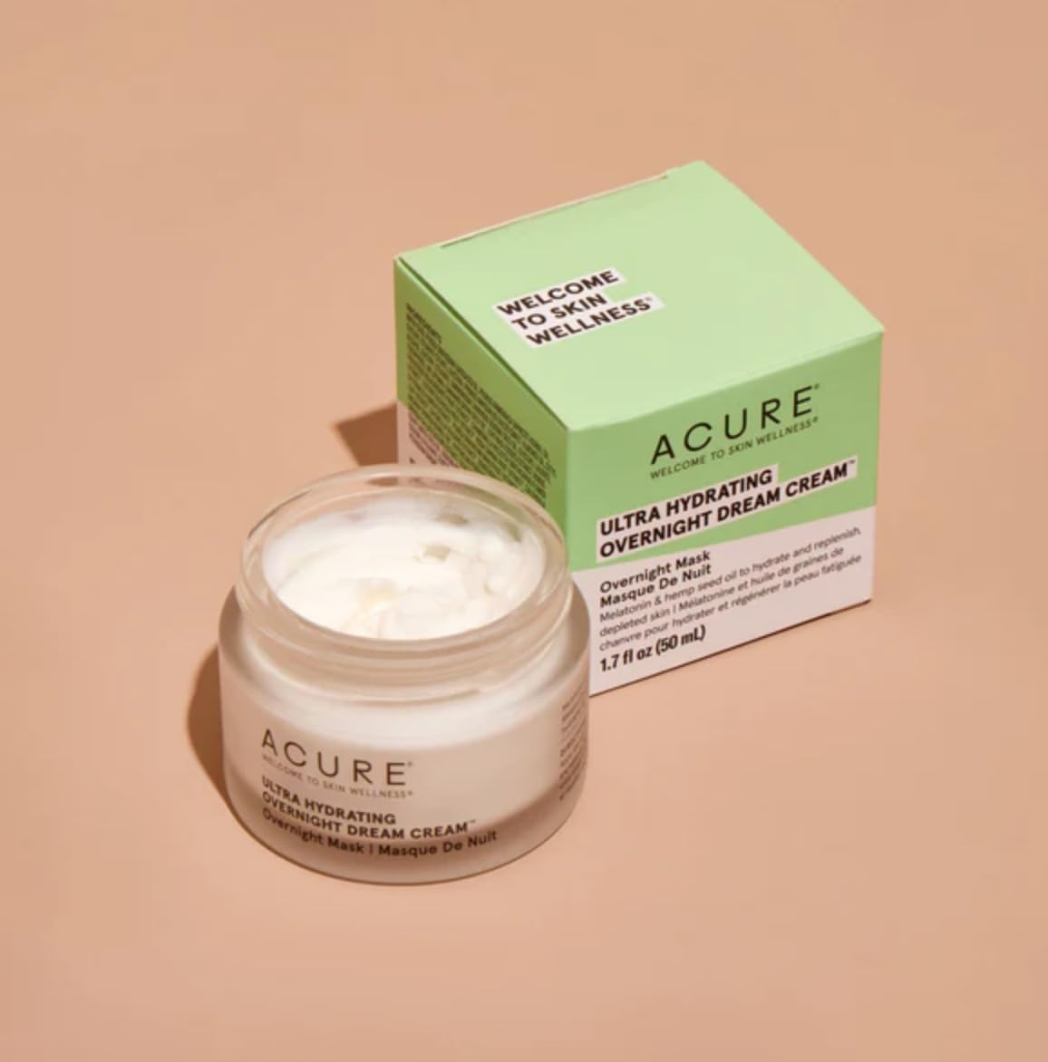 Acure Ultra Hydrating Overnight Dream Cream - All Night Booster Mask for Dry Skin - Made with Melatonin & Hemp Seef Oil Extract for Intense Moisture - 1.7 Fl Oz - Image 2