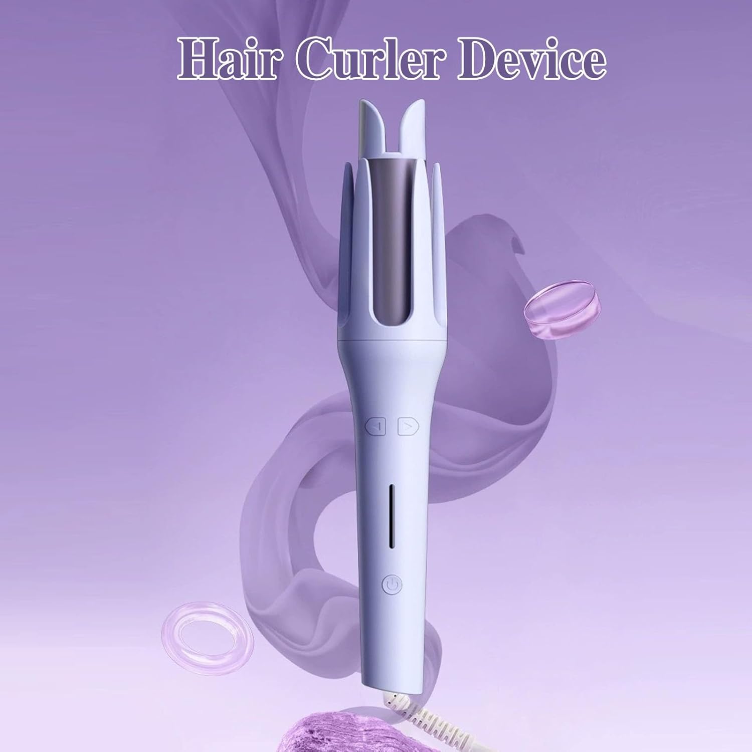 Adagio Hair Curler Device, Automatic Curling Iron, Rotating Adagio Auto Hair Curler, Portable Rotary Hair Waver, Automatic Shut-Off, Anti-Scald, Anti-Tangle, Ceramic Coating(Beige) - Image 2