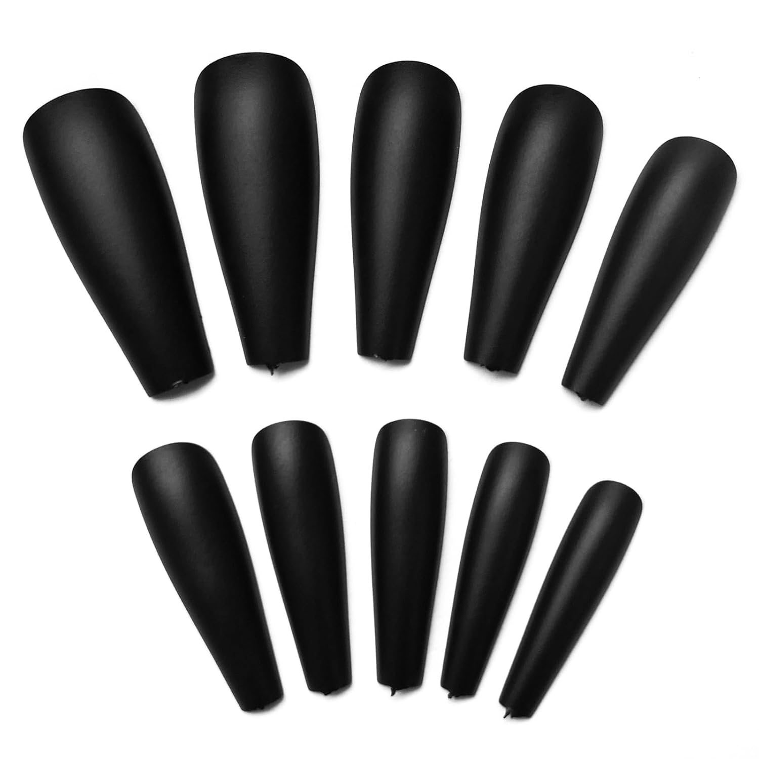 AddFavor Long Press on Nails Black Matte Ballerina Fake Nails Full Cover False Acrylic Nail for Women, 240pcs Black Nails with Nail Glue Adhesive Tabs File Tools - Image 3
