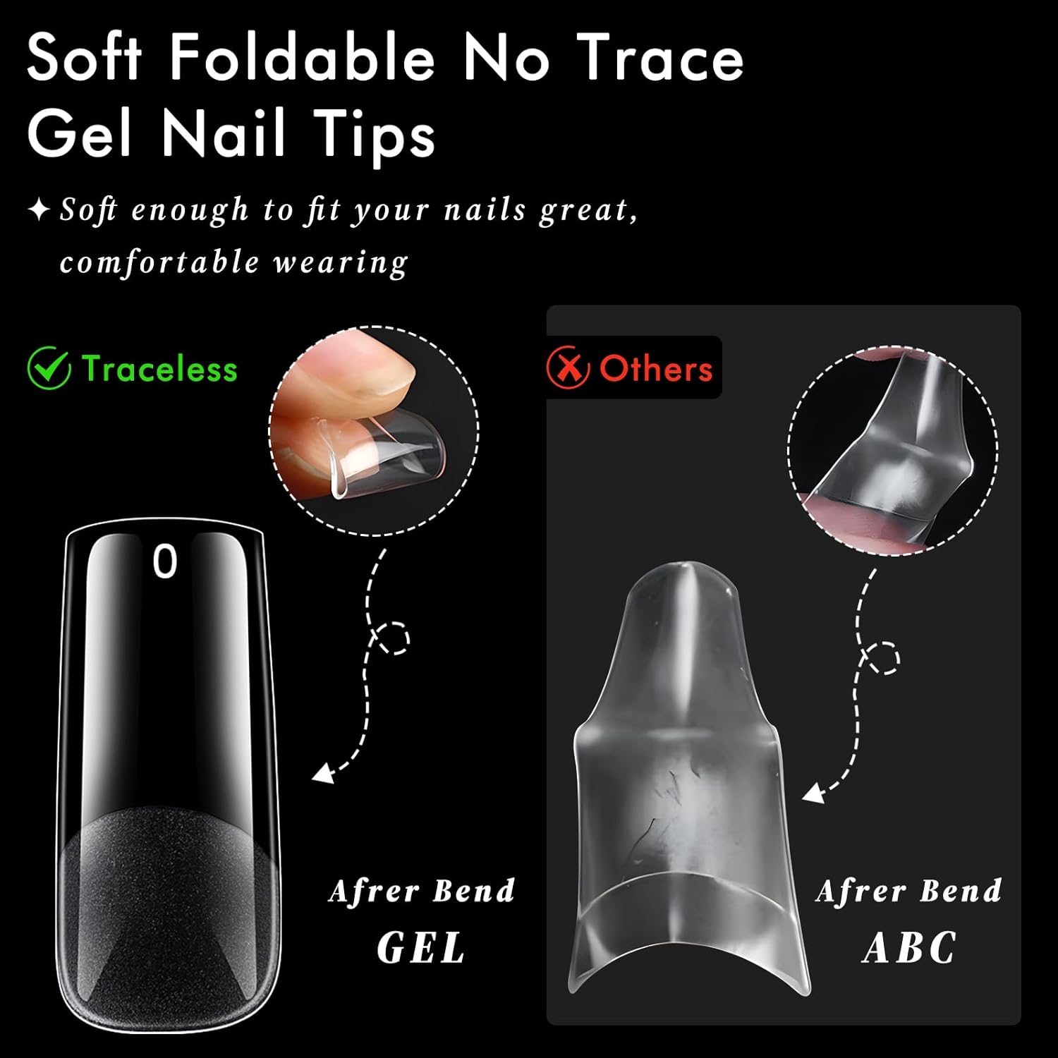 AddFavor Long Square Nail Tips, 300pcs Gel Nail Tips Square Long Fake Nails, Full Cover Clear 15 Size Acrylic Nails Tips for Nail Extensions, Press on Nails Making - Image 5