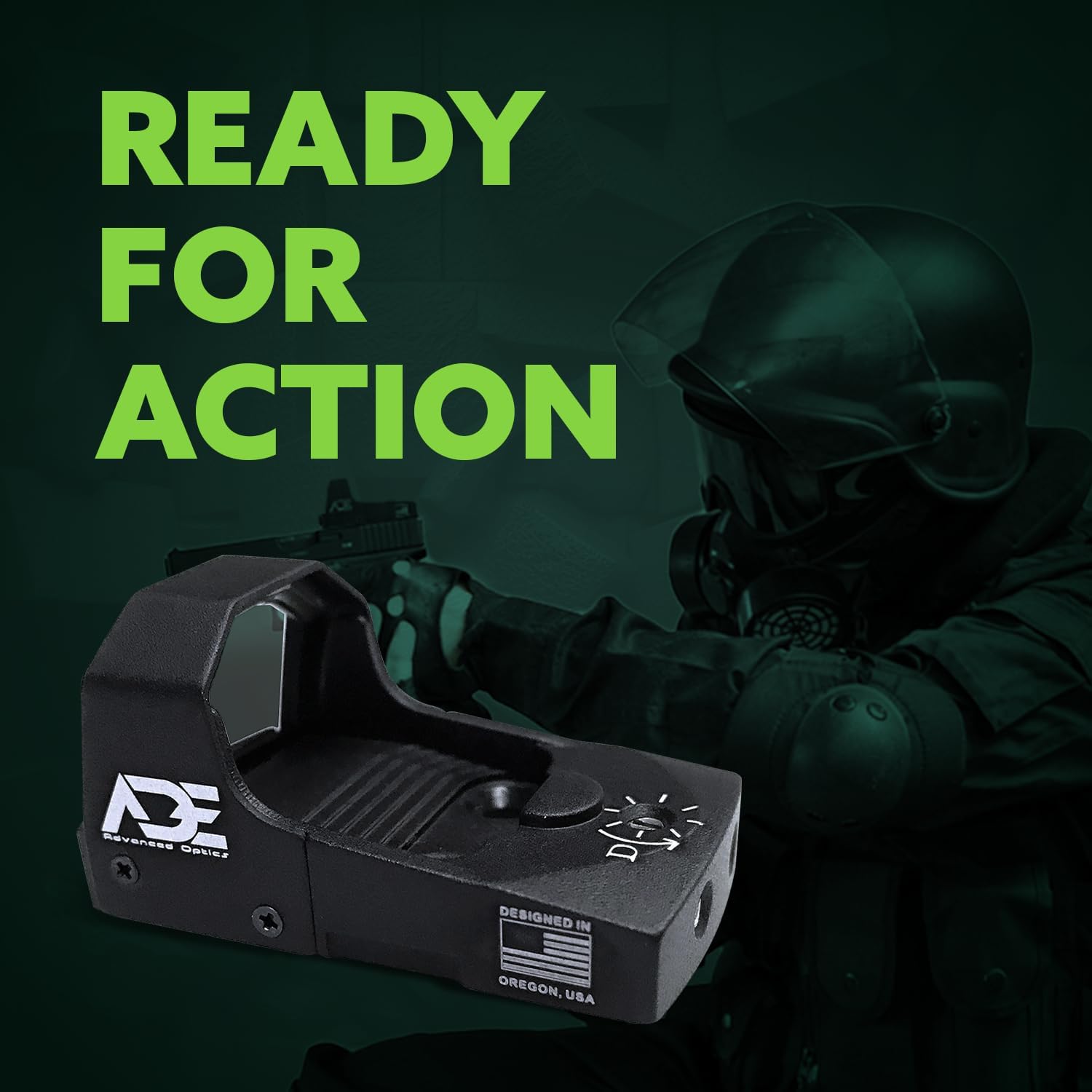 Ade Advanced Optics Huracan RD3-006x Green Dot Reflex Sight + Optic Mounting Plate for Springfield XD, MOD.2,XDm,XDS,XDE, Hellcat(Non-OSP) Pistol - Image 7