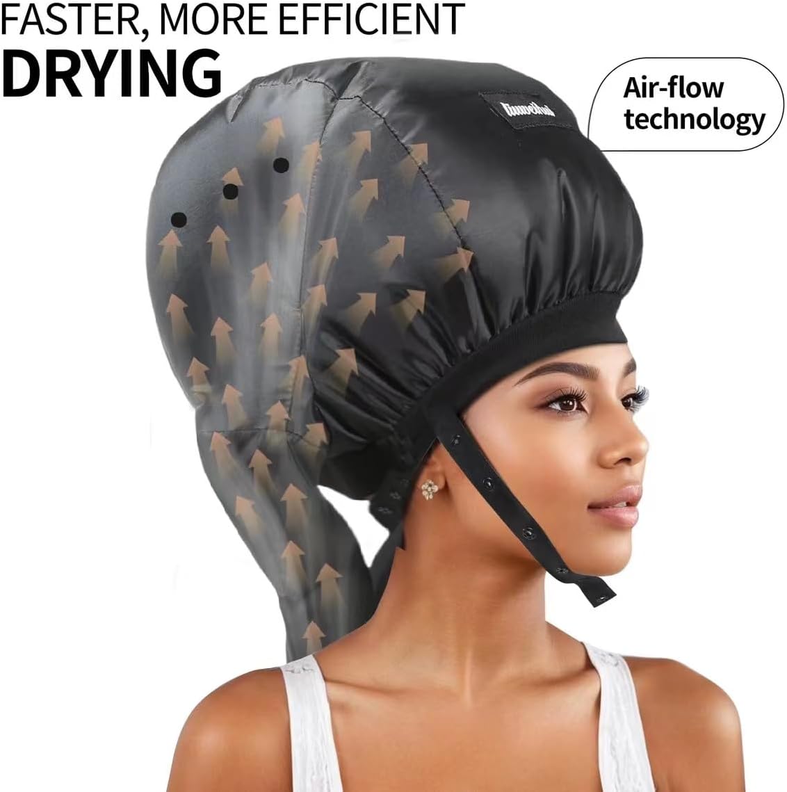 Adjustable Hair Drying Hoods, Diffuser Cap for Curly Hair, Drawstring Hair Dryer Bonnet, Double Tube Hair Dryer Cap, Attachment for Curly Hair, Bonnet Hair Dryers for Women - Image 3