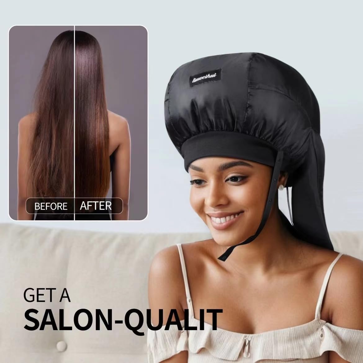 Adjustable Hair Drying Hoods, Diffuser Cap for Curly Hair, Drawstring Hair Dryer Bonnet, Double Tube Hair Dryer Cap, Attachment for Curly Hair, Bonnet Hair Dryers for Women - Image 5