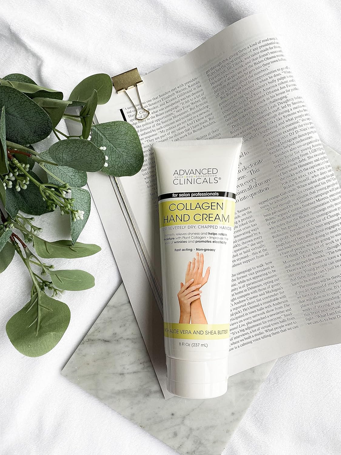 Advanced Clinicals Collagen Hand & Body Cream Skin Care Moisturizer Lotion For Dry Cracked Skin. Soothing & Hydrating Plant Collagen Lotion W/Aloe Vera, Green Tea, & Shea Butter, Large 8 Fl Oz - Image 5