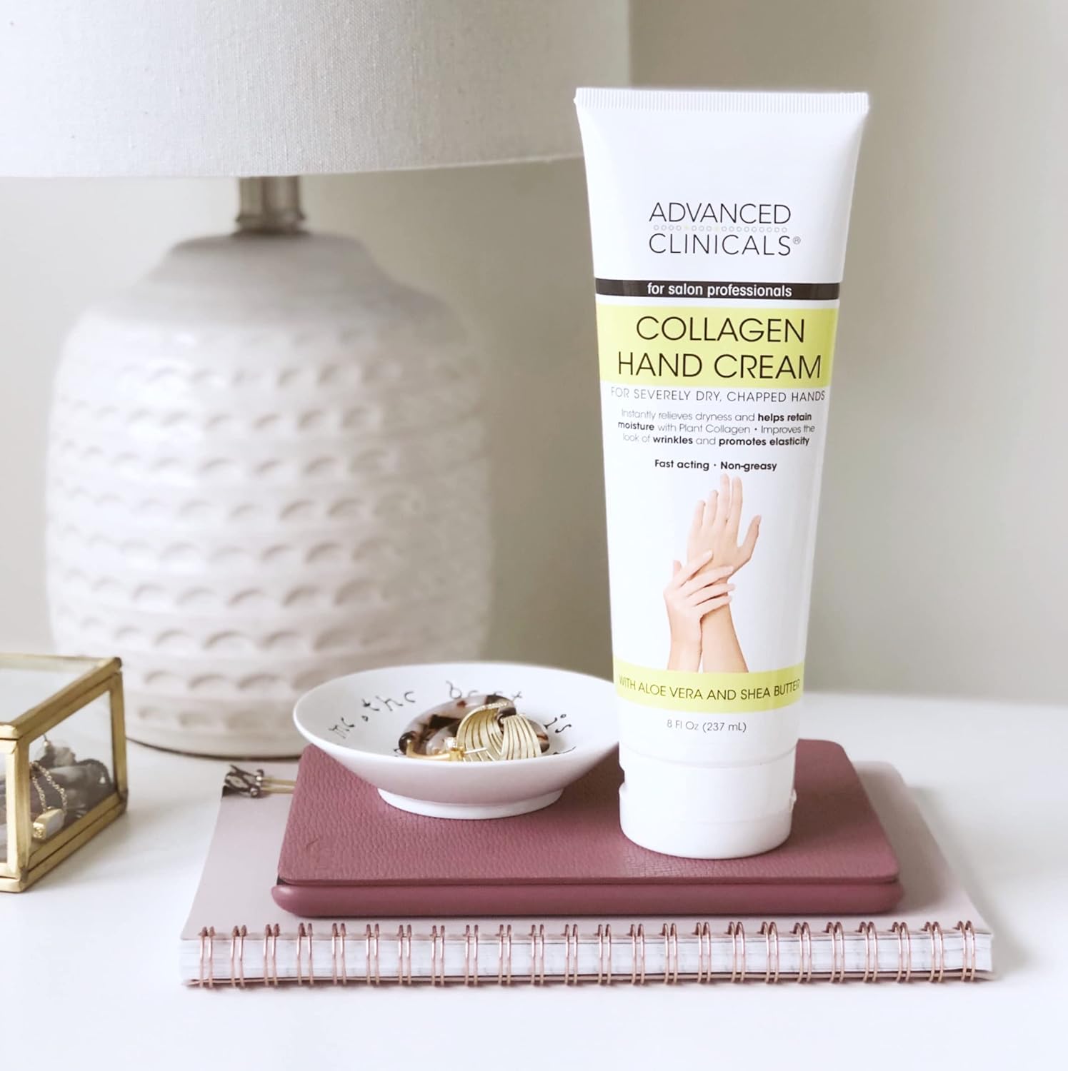 Advanced Clinicals Collagen Hand & Body Cream Skin Care Moisturizer Lotion For Dry Cracked Skin. Soothing & Hydrating Plant Collagen Lotion W/Aloe Vera, Green Tea, & Shea Butter, Large 8 Fl Oz - Image 4