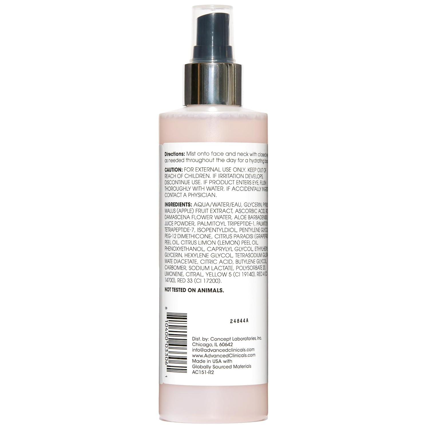 Advanced Clinicals Vitamin C Glow Facial Mist Toner for Face W/Rosewater, Ferulic Acid, & Peptides. Vitamin C Antioxidant Moisturizer Face Mist Provides Instant Skin Hydration, Non-Greasy, 8 Fl Oz - Image 3