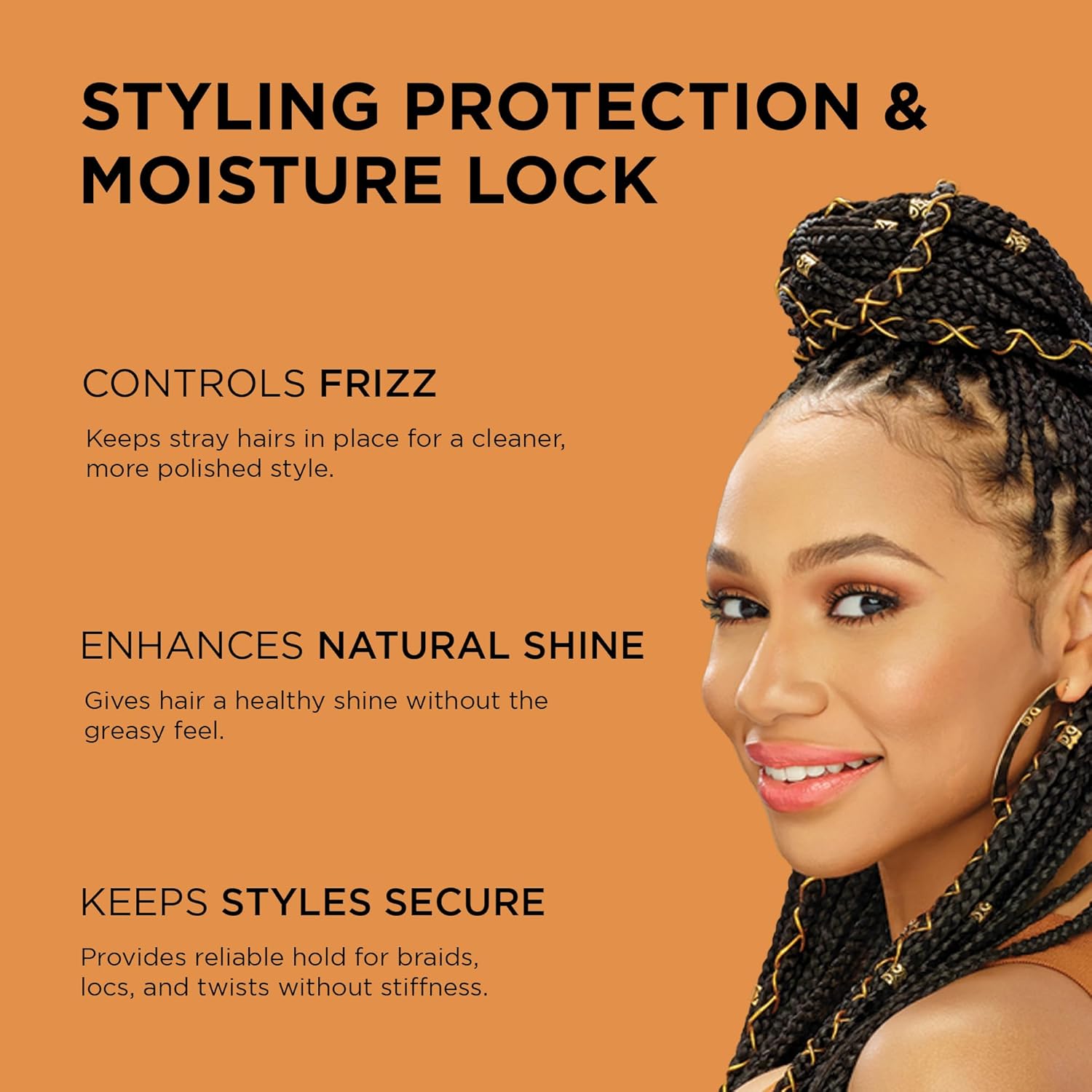 African Pride Black Castor Miracle Extra Hold Braid, Loc, Twist Gel - Extreme Hold Braiding Hair Gel, Edge Control & Tames Frizz, No Flake | Natural Ingredients, Black Castor & Coconut Oil | 12oz - Image 2