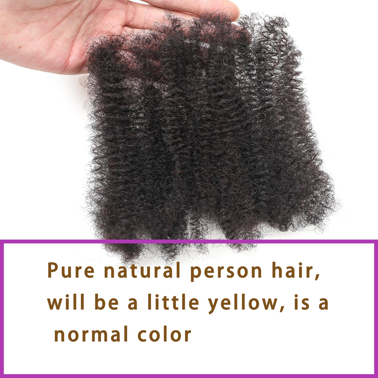 Afro Kinkys Bulk Human Hair 16-Inch 30g/bundle Natural Black Kinky Afro Kinky Human Hair for Microloc Loc Repair Twist Braids - Bleachable and Dyable (1 B 16 Inch) - Image 5