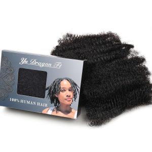 Afro Kinkys Bulk Human Hair 16-Inch 30g/bundle Natural Black Kinky Afro Kinky Human Hair for Microloc Loc Repair Twist Braids - Bleachable and Dyable (1 B 16 Inch)