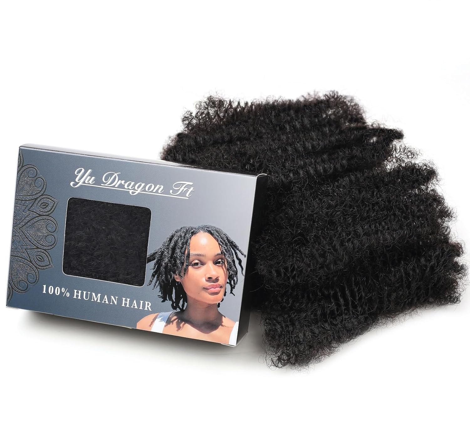 Afro Kinkys Bulk Human Hair 16-Inch 30g/bundle Natural Black Kinky Afro Kinky Human Hair for Microloc Loc Repair Twist Braids - Bleachable and Dyable (1 B 16 Inch)