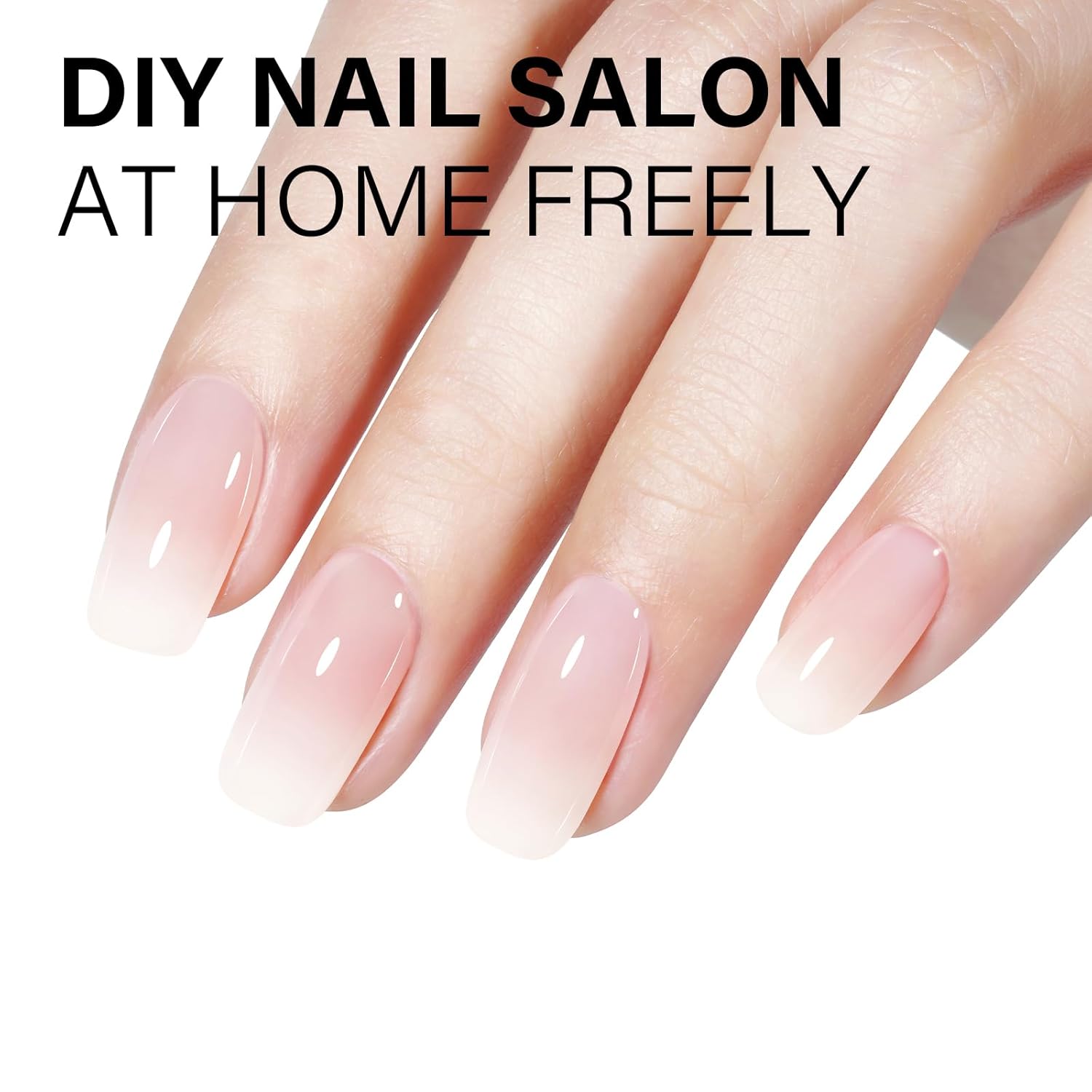 AILLSA Milky Pink Gel Nail Polish Sheer Neutral Nude Gel Polish Light Natural Color Translucent Gel Polish Long Lasting Jelly Pink Soak Off U V Gel for Spring French Manicure Nail Art 0.51 Fl Oz - Image 4