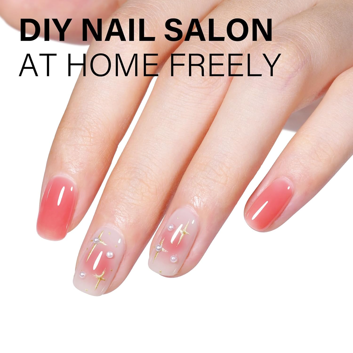 AILLSA Red Jelly Gel Nail Polish Strawberry Color Nude Polish Natural Rose Translucent Gels Polish Sheer Apple Candy Polish Soak Off U V Gel for Nail Art at Home 0.51 Fl Oz /GB92 - Image 3