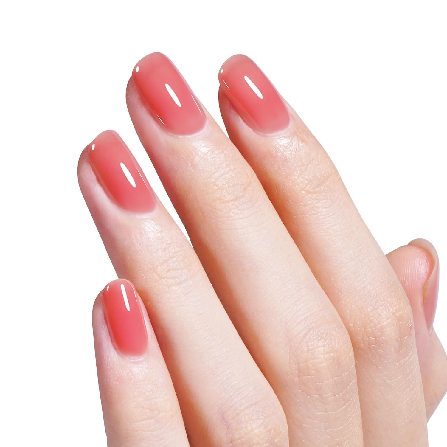 AILLSA Red Jelly Gel Nail Polish Strawberry Color Nude Polish Natural Rose Translucent Gels Polish Sheer Apple Candy Polish Soak Off U V Gel for Nail Art at Home 0.51 Fl Oz /GB92 - Image 2