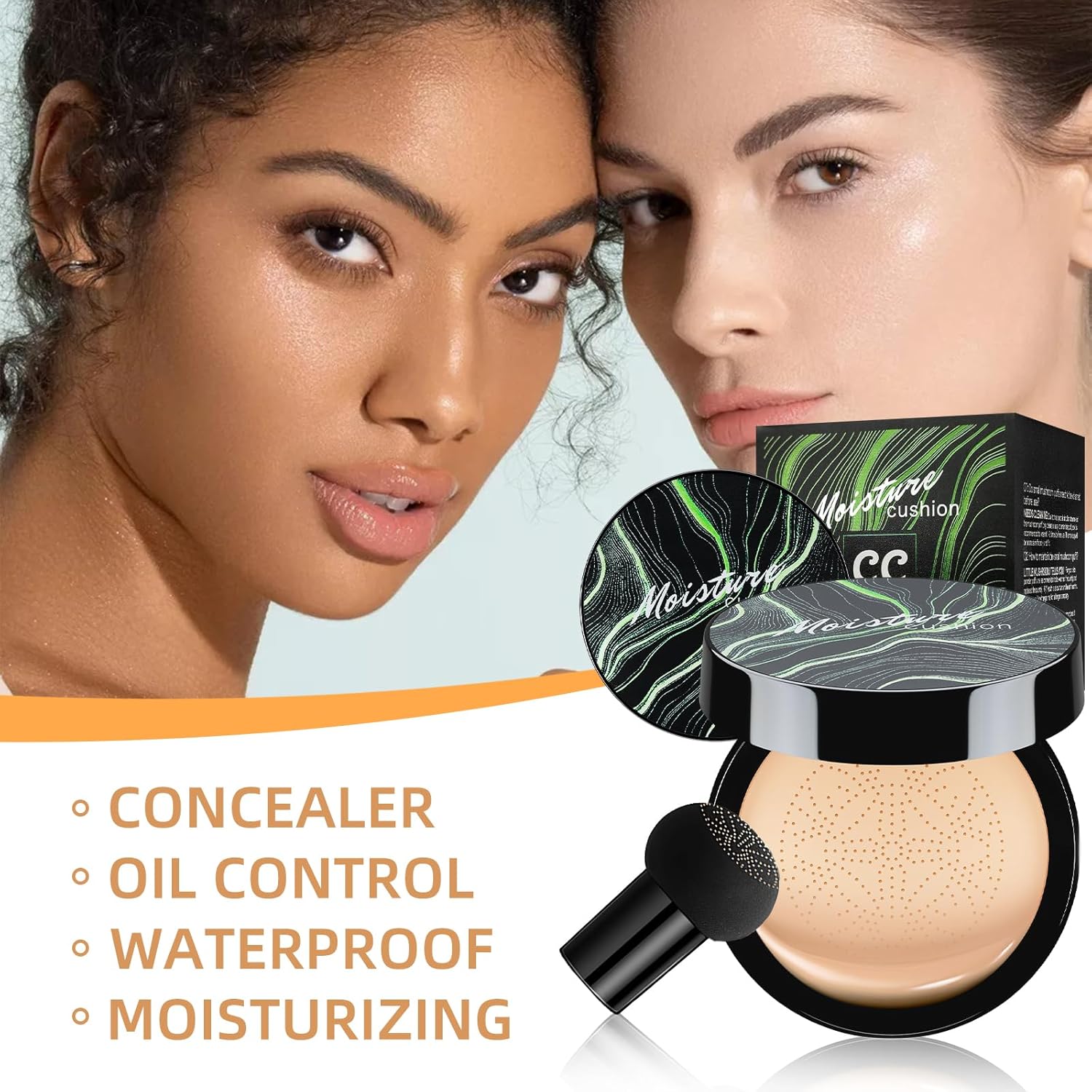 Air Cushion CC Cream Mushroom Head Applicator Deep Moisturizing Foundation for All Skin Types 30ml - Image 5