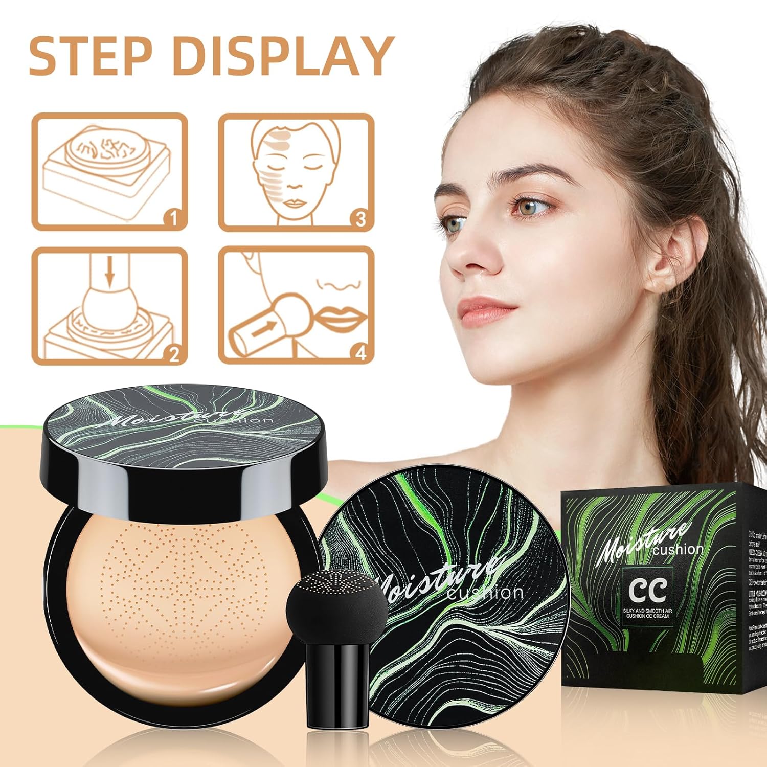 Air Cushion CC Cream Mushroom Head Applicator Deep Moisturizing Foundation for All Skin Types 30ml - Image 9