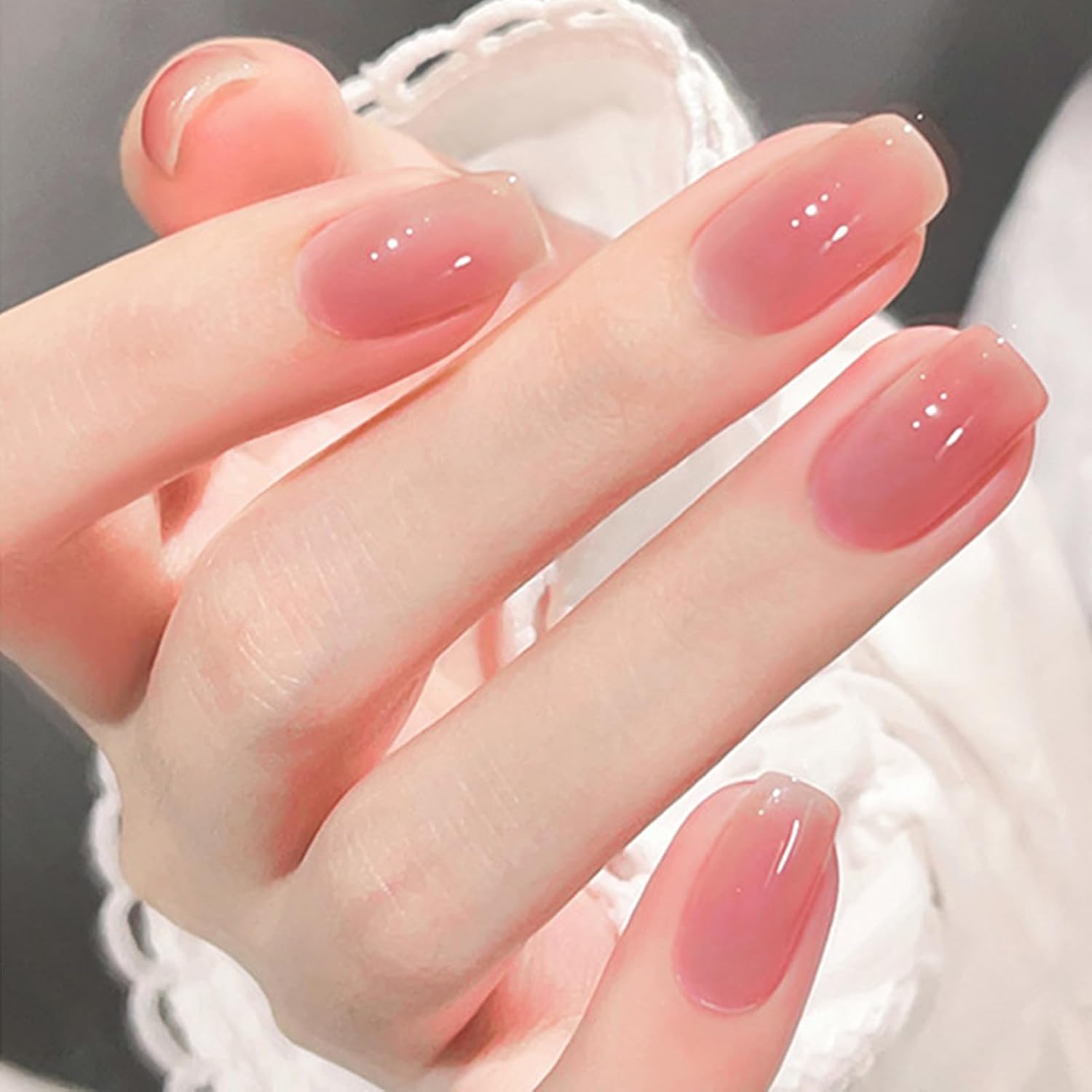 Air Dry Clear Pink Nail Polish - Jelly Gel Polish for Long Lasting DIY Manicure, 12ML - Image 3