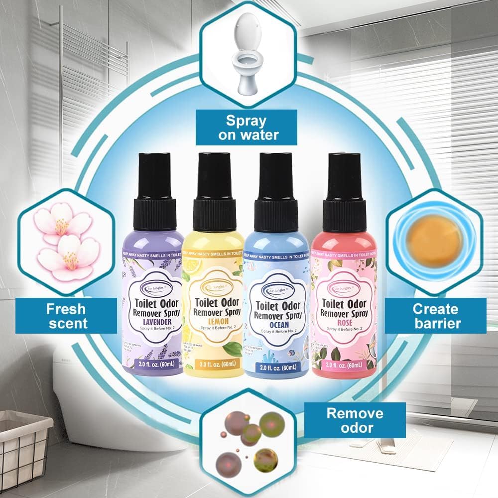 Air Jungles Toilet Poop Odor Eliminator Spray, Lavender Scent, Spray It Before No.2, Up to 100 Uses Per Bottle, For Home, Travel, Office Bathroom, and College Dorm Bathroom - Image 3