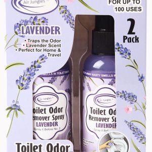 Air Jungles Toilet Poop Odor Eliminator Spray, Lavender Scent, Spray It Before No.2, Up to 100 Uses Per Bottle, For Home, Travel, Office Bathroom, and College Dorm Bathroom