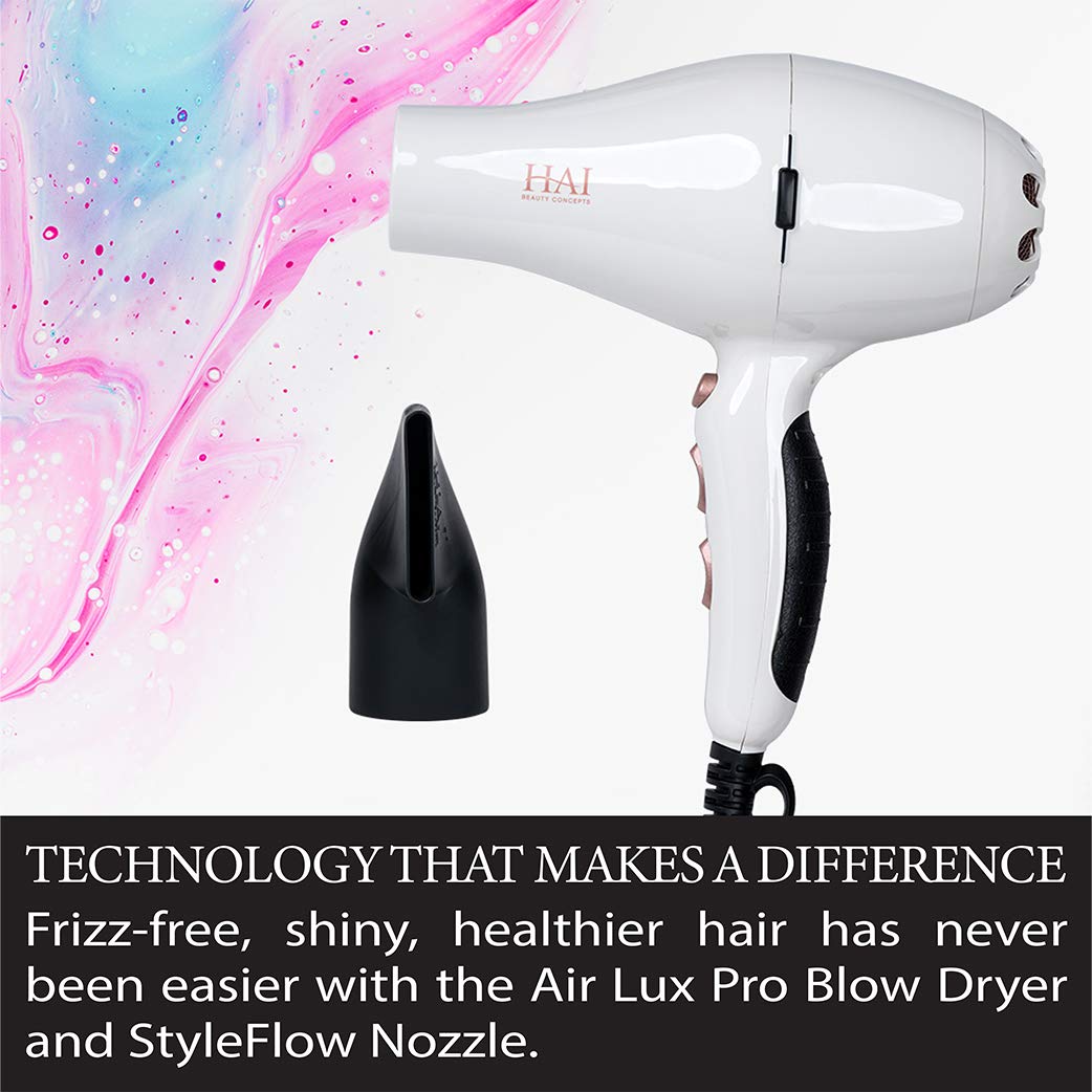 Air Lux Hair Dryer with Styleflow Nozzle by HAI - Professional Lightweight Ergonomic Blow Dryer with Patented Styleflow Nozzle for Styling Comfort - Image 3