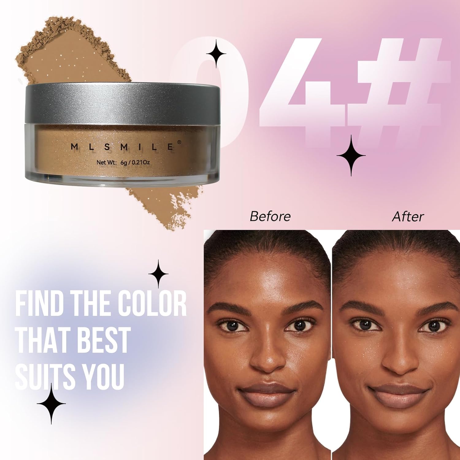 AKARY Pink Translucent Setting Powder, Shimmer Finishing Powder Oil Control for Long Lasting Makeup, Lightweight Loose Powder Waterproof Makes Skin Downy, Blurring Powder for All Skin Tones, 02 - Image 8