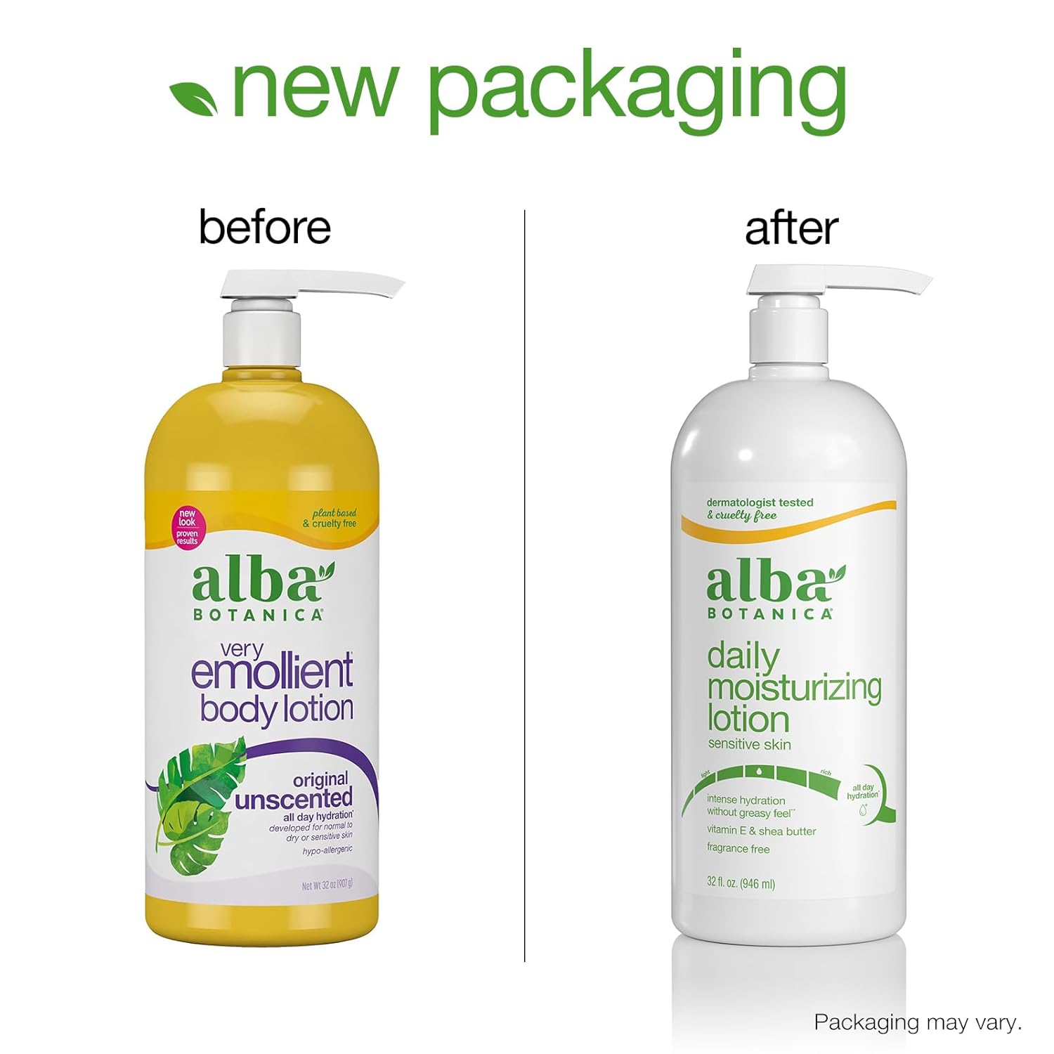 Alba Botanica Daily Moisturizing Lotion, Sensitive Skin, Fragrance Free, 32 Oz (Packaging May Vary) - Image 5