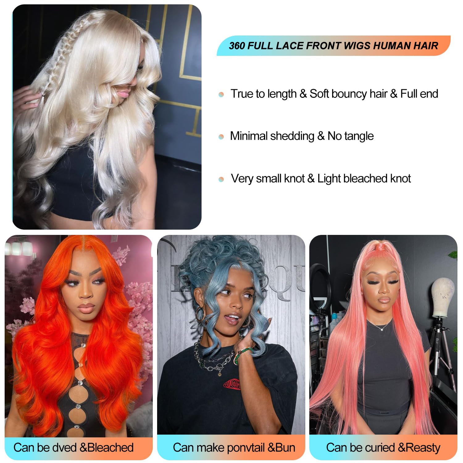 Alipeacock 360 Body Wave 613 Lace Front Wig Human Hair 200% Density Blonde 360 Lace Front Wigs Human Hair Pre Plucked Full Lace Wigs Human Hair 26inch - Image 5
