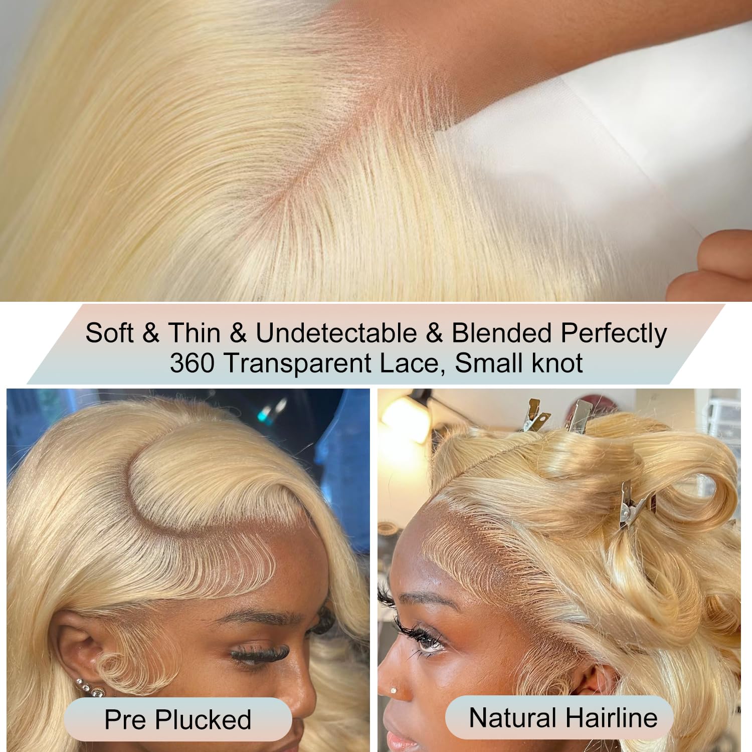 Alipeacock 360 Body Wave 613 Lace Front Wig Human Hair 200% Density Blonde 360 Lace Front Wigs Human Hair Pre Plucked Full Lace Wigs Human Hair 26inch - Image 2