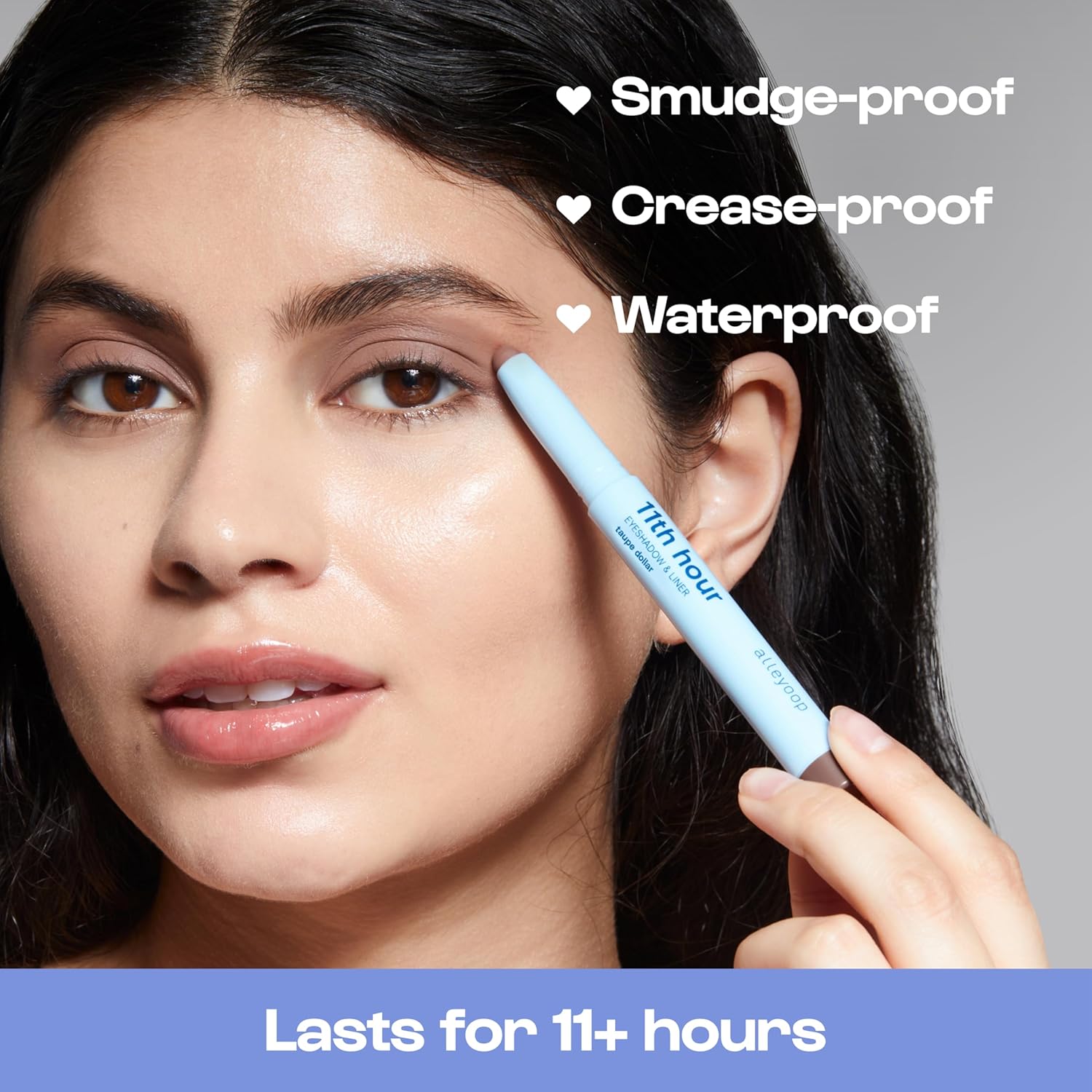 ALLEYOOP 11th Hour Waterproof Cream Eyeshadow Stick – Long-Lasting Eye Shadow Pencil & Eyeliner, Cream to Powder Stick & Highlighter – Smudge-Proof Eyeshadow Matte, Taupe Dollar Matte - Image 5