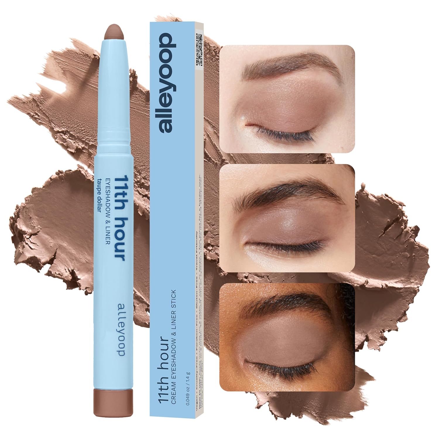 ALLEYOOP 11th Hour Waterproof Cream Eyeshadow Stick – Long-Lasting Eye Shadow Pencil & Eyeliner, Cream to Powder Stick & Highlighter – Smudge-Proof Eyeshadow Matte, Taupe Dollar Matte - Image 2