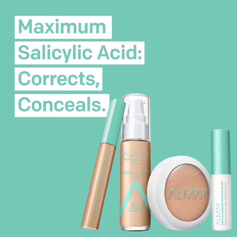 Almay Foundation, Acne Face Makeup with Salicylic Acid, Face Makeup with Skincare Ingredients, Matte Finish, Hypoallergenic, Cruelty Free, Dermatologist Tested Foundation, 300 Naked, 1 Oz - Image 6