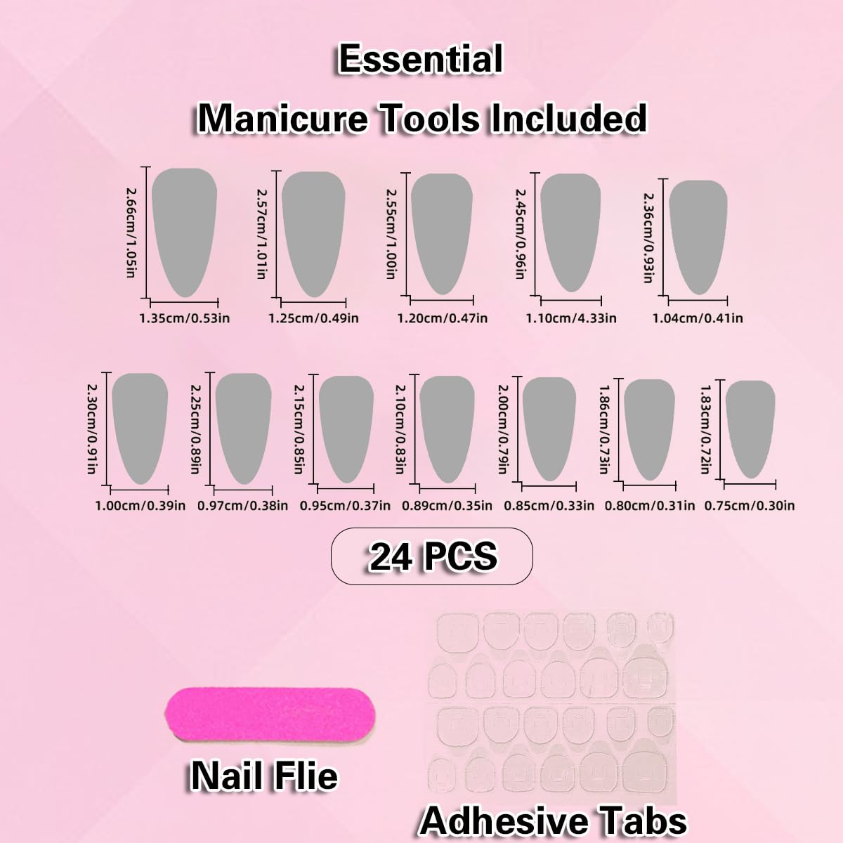 Almond Press on Nails Medium Pink White Marble Glitter Curve Fake Nails Women Fantasy Glue on Nails Acrylic Gel Stick on Nails Classy False Nails Wedding Birthday - Image 4