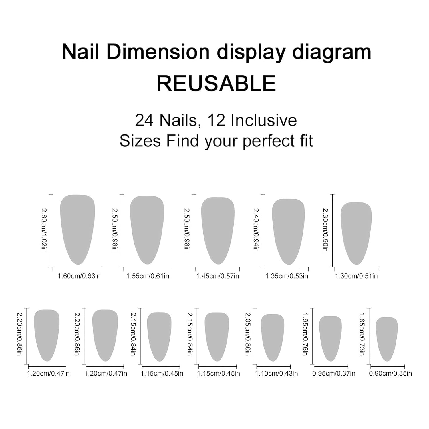 Almond Press on Nails White French Tip Fake Nails Medium Length Acrylic Nails Press ons with Bow Charms Designs Cute White Pearls Glue on False Nails Reusable Stick on Nails 24pcs - Image 4
