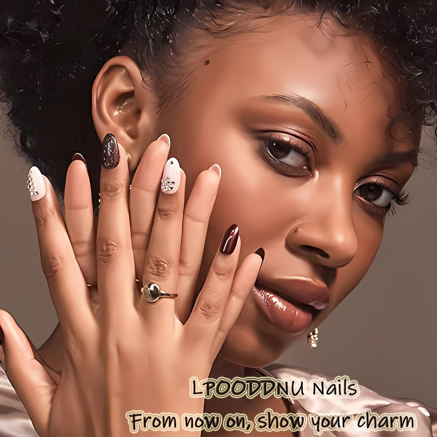 Almond Press on Nails White French Tip Fake Nails Medium Length Acrylic Nails Press ons with Bow Charms Designs Cute White Pearls Glue on False Nails Reusable Stick on Nails 24pcs - Image 7