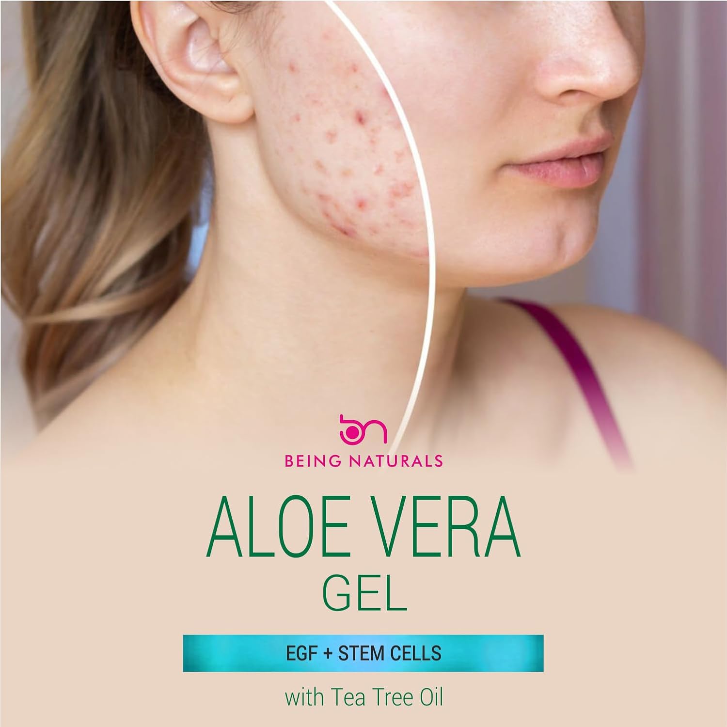 Aloe vera Gel - from 100% Pure Organic Aloe Infused with EGF, Stem Cell, Rosemary Oil - Natural Raw Moisturizer for Face, Body, Hair. Perfect for Sunburn, Acne, Razor Bumps 16.9 fl oz - Image 2
