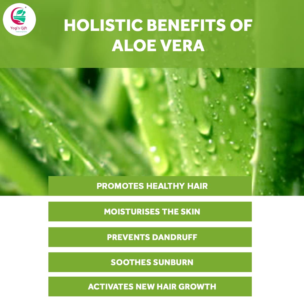 Aloe Vera Powder 8 oz | Moisturizing Face Mask Ingredient For Dry Skin | Hair Mask Ingredient for Hair Growth | Made from Pure & Cultivated Aloevera | by Yogi’s Gift® - Image 4