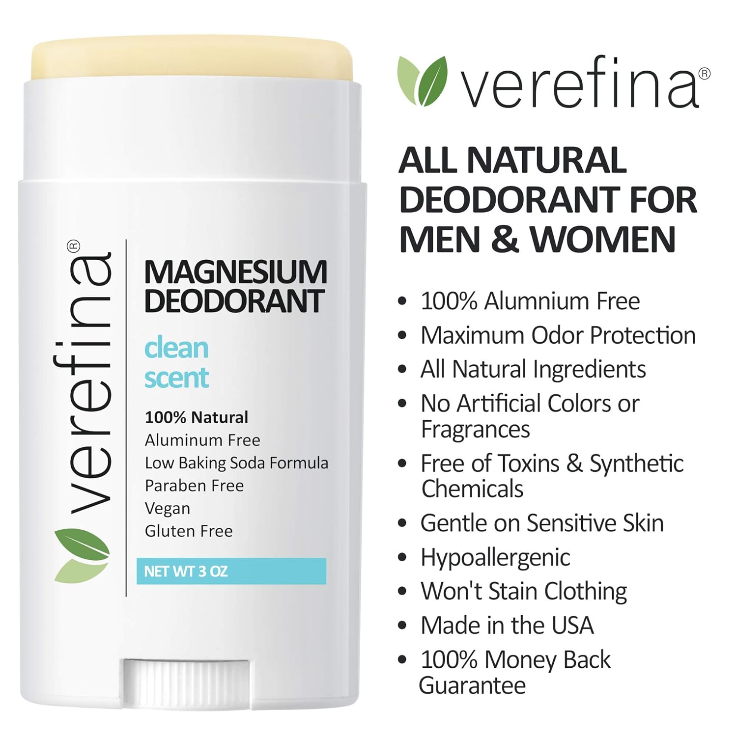 Aluminum Free Deodorant For Men & Women | All Natural | Hypoallergenic | Paraben Free | Non Toxic | Cruelty Free | Vegan | Natural Deodorant For Sensitive Skin | 3 Oz Stick - Image 2