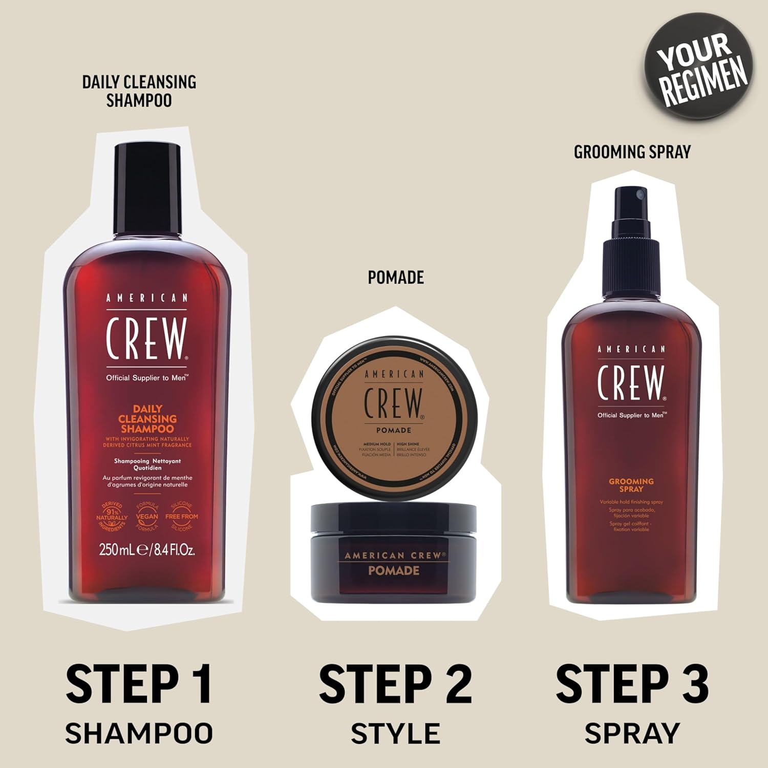 American Crew Men's Hair Styling Gel, Firm Hold, Non-Flaking, 8.4 fl oz - Image 6