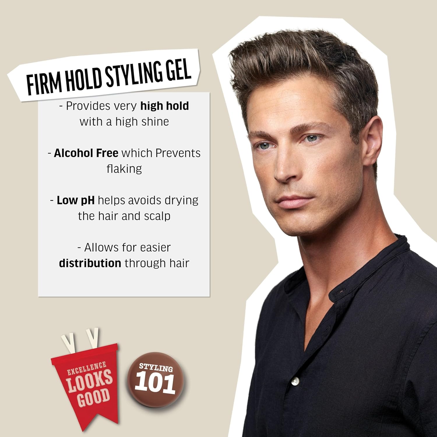 American Crew Men's Hair Styling Gel, Firm Hold, Non-Flaking, 8.4 fl oz - Image 2