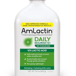 AmLactin Daily Nourish 12% - 14.1 oz Body Lotion with 12% Lactic Acid - Exfoliator and Moisturizer for Dry Skin (Packaging May Vary)​